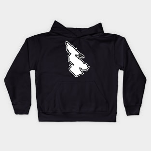 Salt Spring Island in a Simple White Silhouette - British Columbia - Salt Spring Island Kids Hoodie